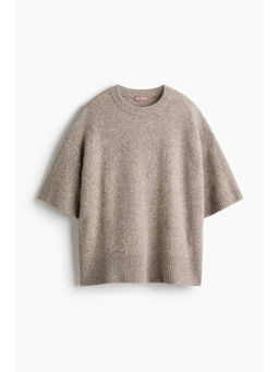 H&M - Women Beige Knitted T-shirt