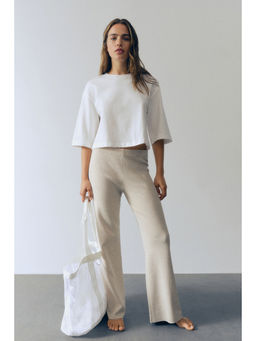 H&M - Women Beige Fine-knit trousers