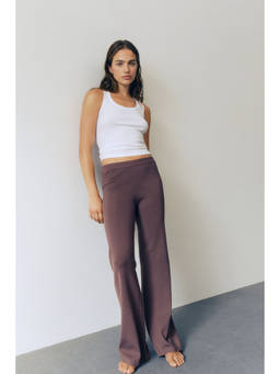 H&M - Women Beige Fine-knit trousers