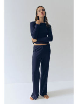 H&M - Women Navy Blue Cotton pointelle pyjamas and Top
