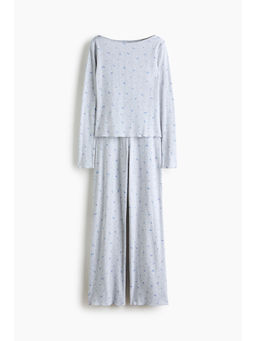 H&M - Women Grey Cotton pointelle pyjamas and Top