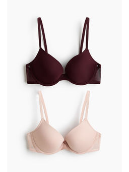 H&M - Women Multi-Color 2-pack microfibre push-up bras