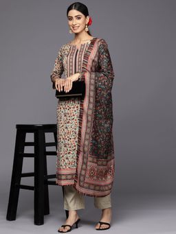 Libas - Women Multi-Color Polyester Floral Printed Kurta with Pant and Dupatta (Set of 3)