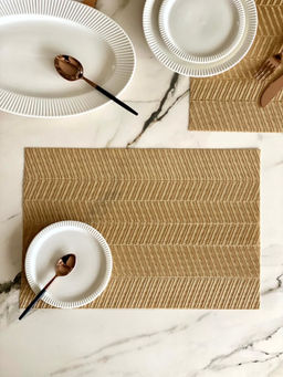 Mason Home - Chevron Table Mats Gold (Pack of 6)