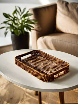 Mason Home - Boho Rattan Tray Brown