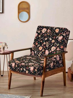 Chumbak - Memsaab Arm Chair - Bohemian Palampore Black