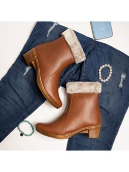 Shoetopia - Comfortable Stylish Tan Winter Puff Boots for Women