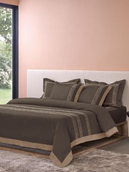 SANSAAR A D'DECOR BRAND LIVE CONSCIOUSLY - Amoria-Chocolate Chip King, Bedsheet with Pillow Covers
