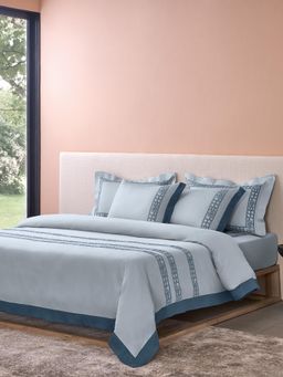 SANSAAR A D'DECOR BRAND LIVE CONSCIOUSLY - Amoria-Sky King, Bedsheet with Pillow Covers