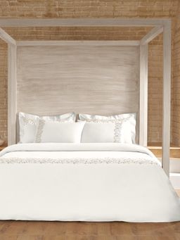 SANSAAR A D'DECOR BRAND LIVE CONSCIOUSLY - Speckle-Bright White King, Bedsheet with Pillow Covers