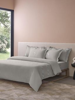 SANSAAR A D'DECOR BRAND LIVE CONSCIOUSLY - Vine-Ash King, Bedsheet with Pillow Covers