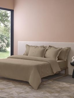 SANSAAR A D'DECOR BRAND LIVE CONSCIOUSLY - Vine-Taupe Grey King, Bedsheet with Pillow Covers