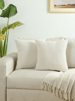 House This - Karakoram Cushion Cover - White (Pack of 2)