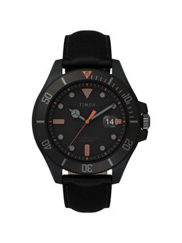 Timex - Men Black Round Brass Dial Analog Watch- TW2V42300UJ (M)