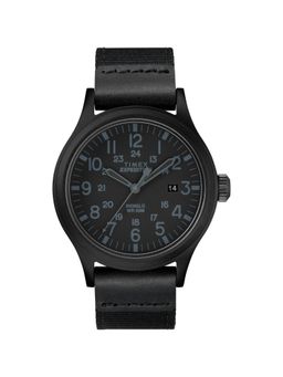 Timex - Men Black Round Brass Dial Analog Watch- TW4B14200JQ (M)