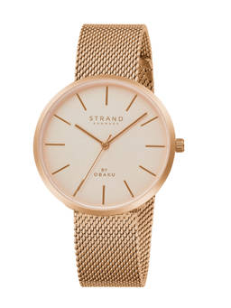 Strand by Obaku - Sunset Rose Gold Dial Quartz Watch For Women (S700LXVVMV)