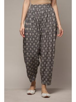 Biba - Women Black Printed Rayon Relaxed Salwar