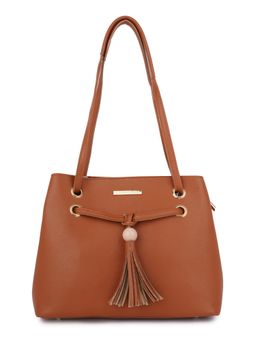 Lapis O Lupo - Tan Solid-Plain Handbag