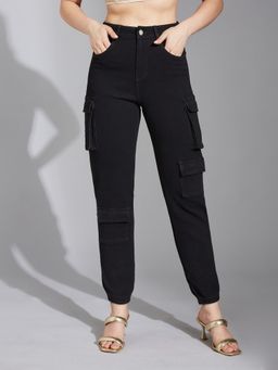 Miss Chase - Women Black Regular High Rise Clean Look Stretchable Denim Jeans