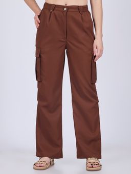 Outzidr - Brown Side Pocket Casual Cargo