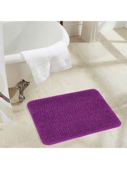 OBSESSIONS - Anit-Skid Textured Polyester Bath Mat, Purple