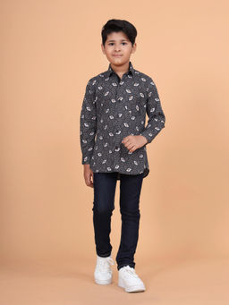 R R Blue - Black Tiger Print Outdoor Shirt