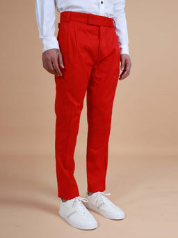 R R Blue - Stylised Red Tapered Pant