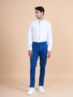 R R Blue - Stylised Blue Tapered Pant