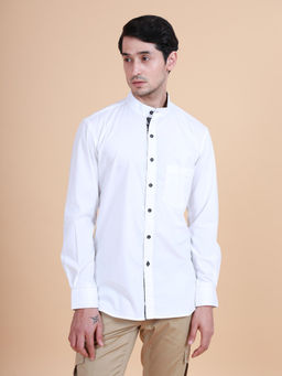 R R Blue - White Bandhgala Shirt