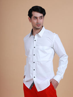 R R Blue - White Collared Shirt