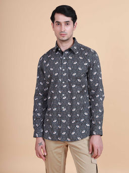 R R Blue - Black Tiger Print Outdoor Shirt