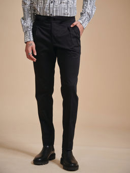 R R Blue - Stylised Black Tapered Pant