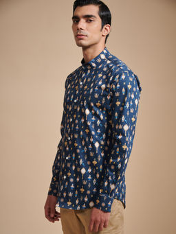 R R Blue - Blue The Signature Printed Shirt