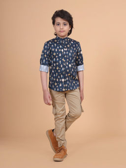 R R Blue - Blue The Signature Printed Shirt