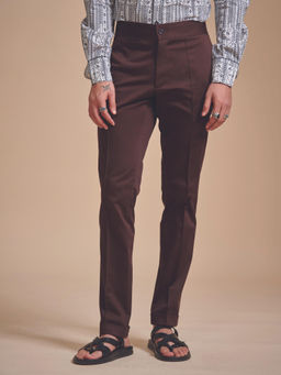 R R Blue - Stylised Brown Tapered Pant