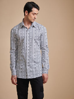 R R Blue - White The Print Shirt