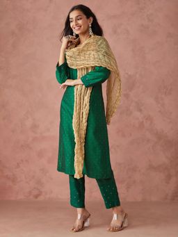 Fabindia - Women Cotton Gold Woven Stole