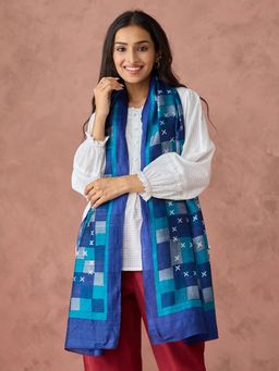 Fabindia - Women Fabric Blue Printed Stole