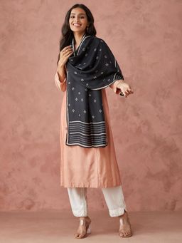 Fabindia - Women Fabric Black Printed Stole