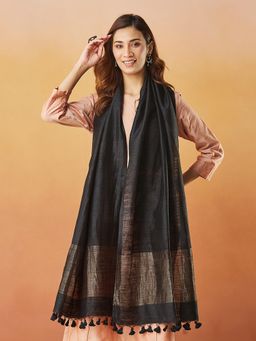 Fabindia - Women Fabric Black Woven Stole