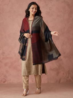 Fabindia - Women Pure Wool Multi-Color Woven Stole