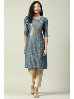 Biba - Blue Straight Kurta