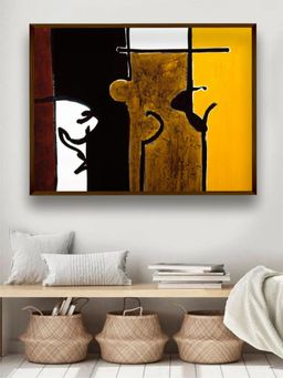 The Art House - Brown Yellow Abstract Painting Wall Art