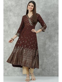 Biba - Brown Printed Kurta