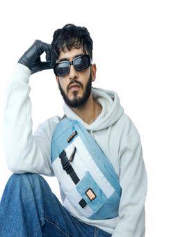 Monkey Troopers - Unisex iPad Crossbody Bag Savage - Blue-White