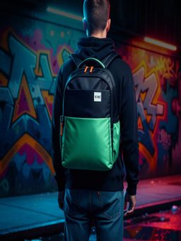 Monkey Troopers - Unisex Laptop Backpack Glide - Black-Green