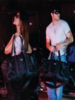 Monkey Troopers - Unisex Magnetic Duffle Bag with Detachable Strap - Black