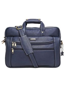WILDHORN - Leather Blue Laptop Messenger Bag for Men