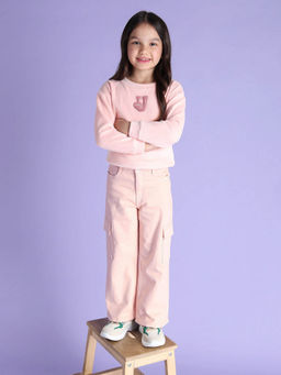 U.S. POLO ASSN. - Girls Mid Rise Cargo Jeans Beige