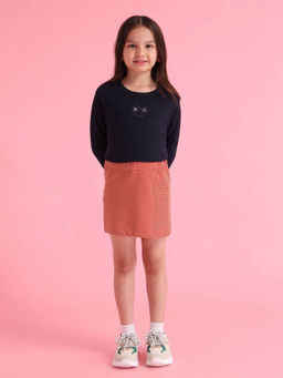 U.S. POLO ASSN. - Girls Cotton Printed Skorts Rust